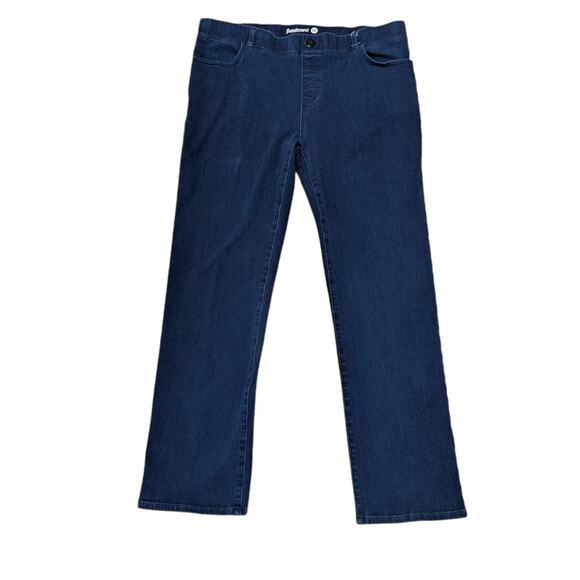 Betabrand Straight Leg 4 Pocket Jeans Stretch Denim Dark Indigo Blue Slimming - Picture 2 of 5